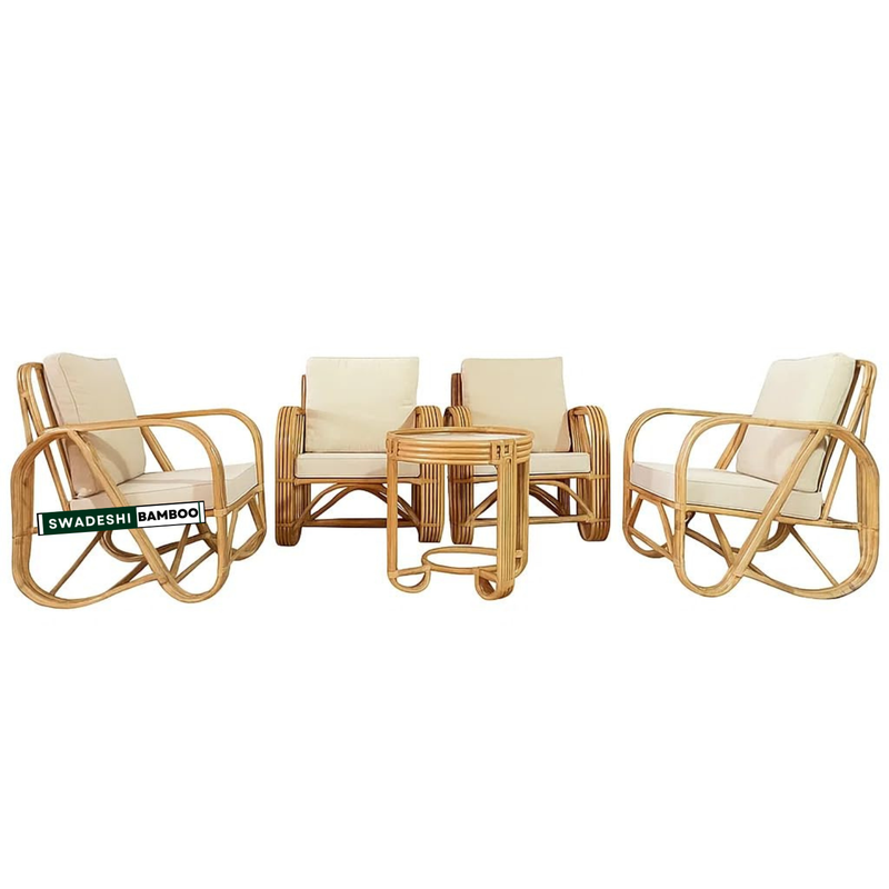 Bamboo Sofa Set with Coffee Tea Table for Living Room (2+1+1)