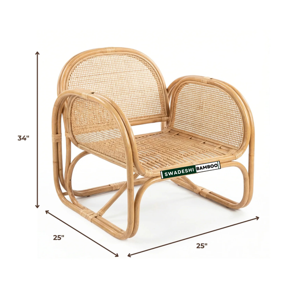 Bamboo Cane Chair | Natural Rattan for Indoor & Outdoor