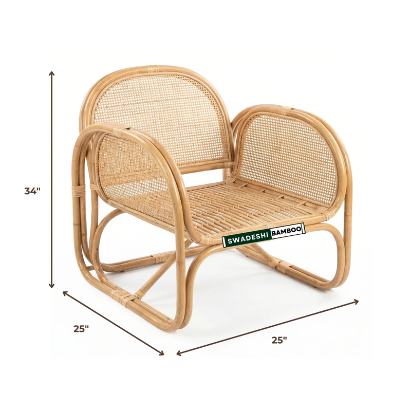 Bamboo Cane Chair | Natural Rattan for Indoor & Outdoor
