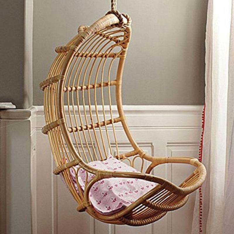 Bamboo Cane Swing jhula | Single Seater Cane Wood Swing Chair | Jhula for Home, Balcony, Garden, terrace and office | Size- Large - swadeshibamboo