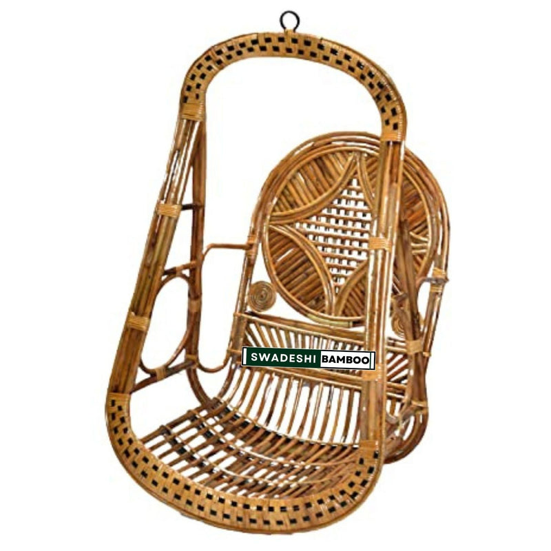 Swadeshi Bamboo Cane Swing Jhula | | Indoor and Outdoor swing | Rattan Cane Jhula for Balcony, Patio, Garden