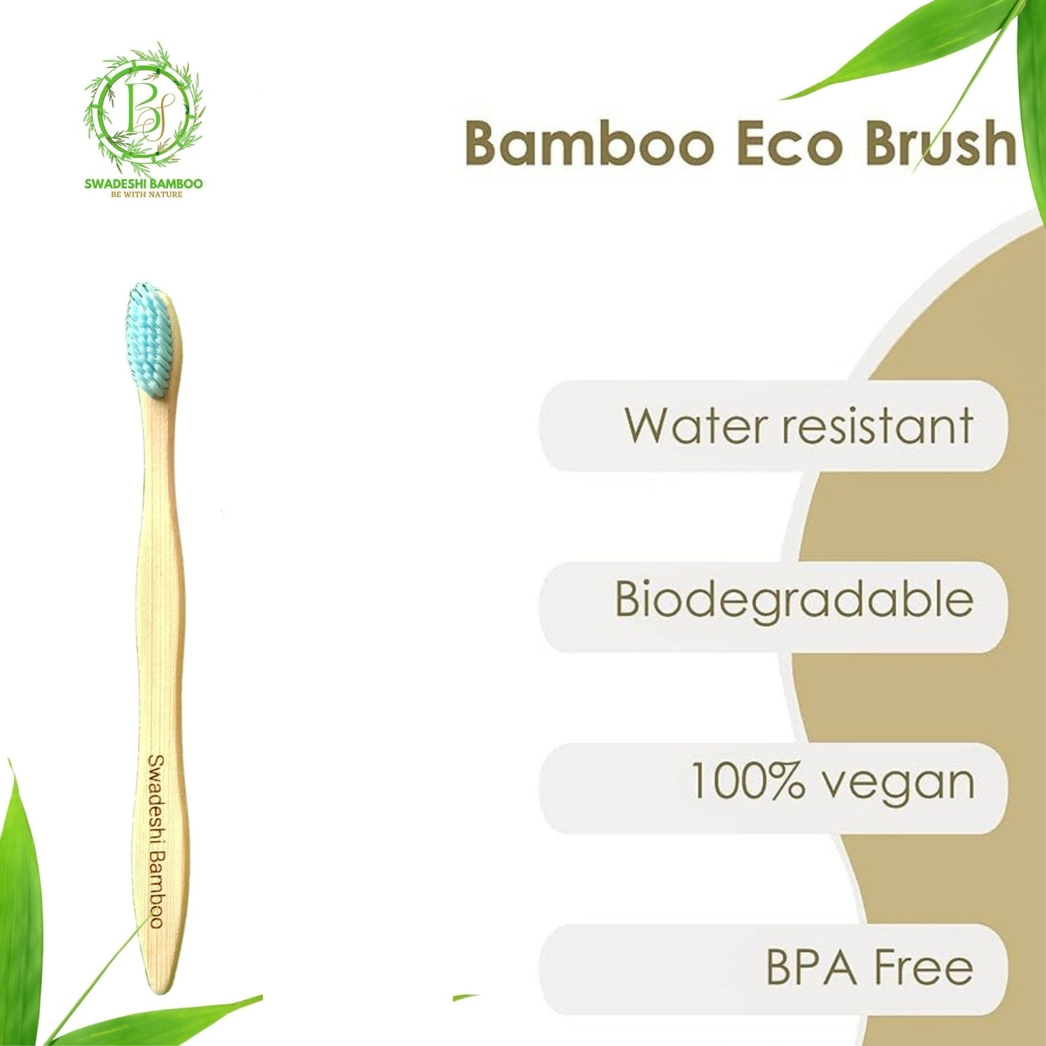 Wooden Bamboo Toothbrush | Pack of 6 | Ultra-Soft Bristles | BPA Free | Biodegradable and Compostable