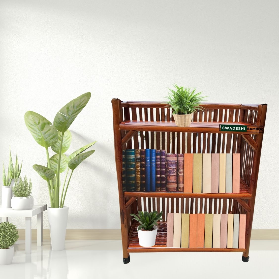 Bamboo 3-Tier Shoe & Utility Rack - Medium 22x12x24" for Home & Office