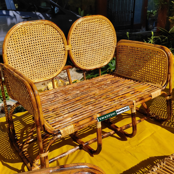 Bamboo Cane weaving Sofa Set With Table