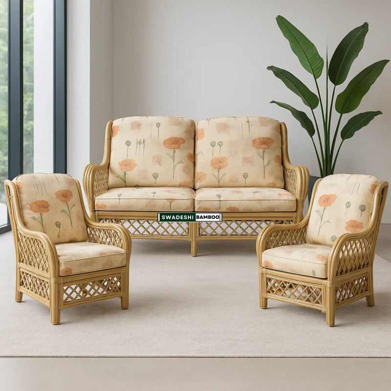 Bamboo Cane Sofa Set (2+1+1)
