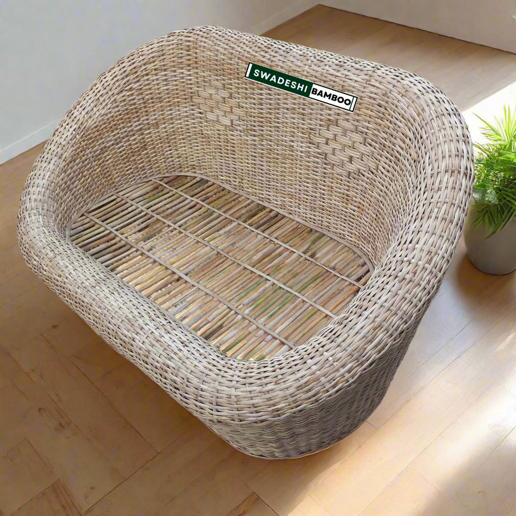 2 seater bamboo sofa 