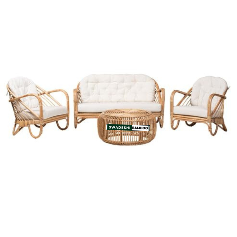 Bamboo Rattan Sofa Set | Handcrafted Cane Living Room Furniture | Eco-Friendly Bamboo Furniture
