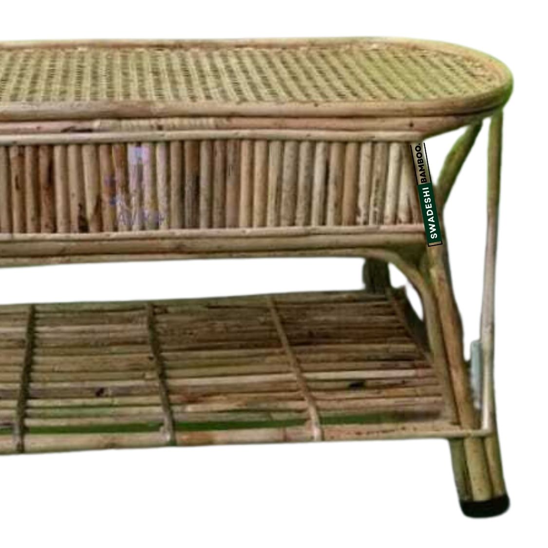 Swadeshi Bamboo Cane Wicker Center Table | Tea, Coffee Table for Home, Balcony, Office, Room, Garden, and Balcony