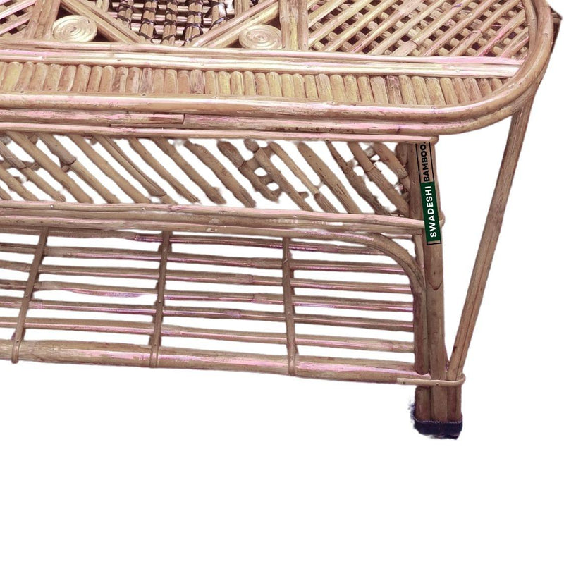 Swadeshi Bamboo Cane Wicker Center Table | Tea, Coffee Table for Home, Balcony, Office, Room, Garden, and Balcony - swadeshibamboo