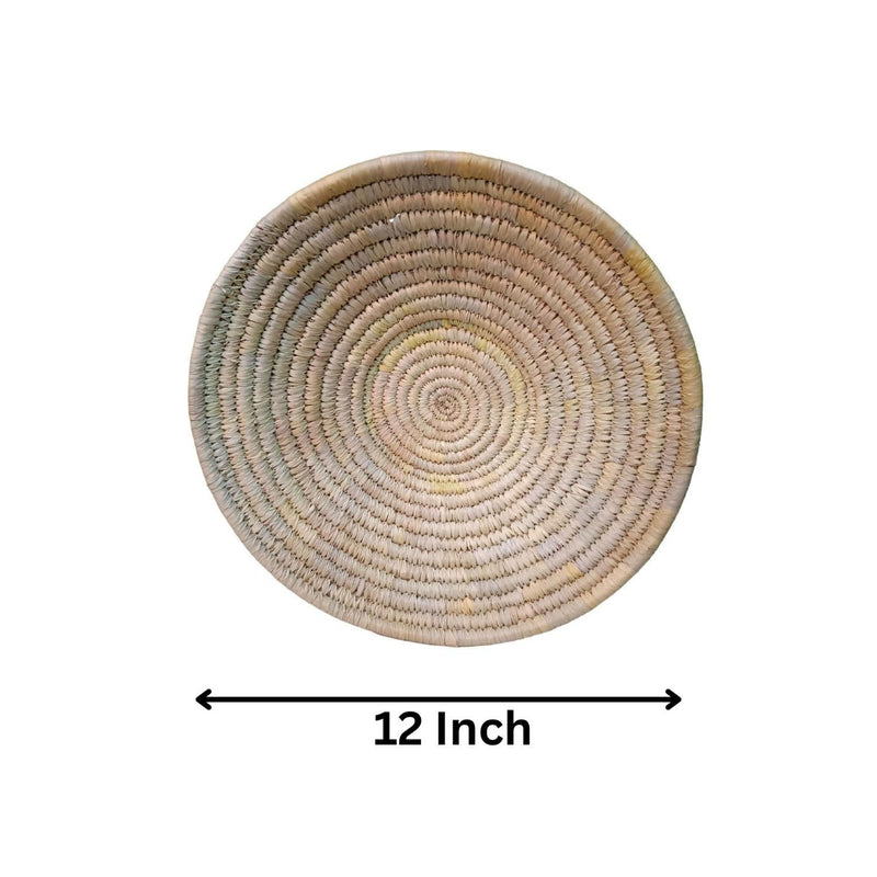 Handwoven Sabai Grass Wall Plate 12 inches - swadeshibamboo