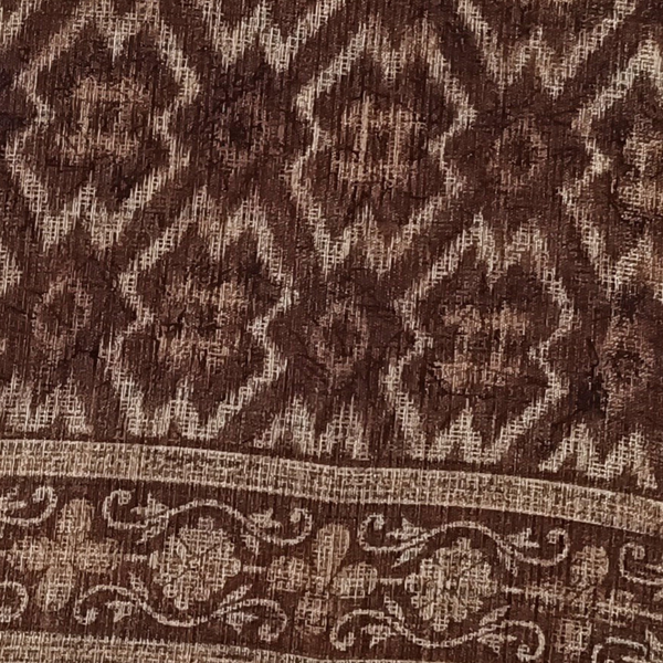 Women's Brown Khadi  Saree With Blouse Piece