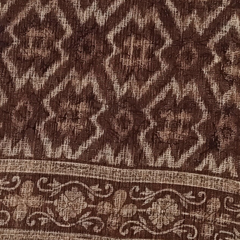 Women's Brown Khadi  Saree With Blouse Piece