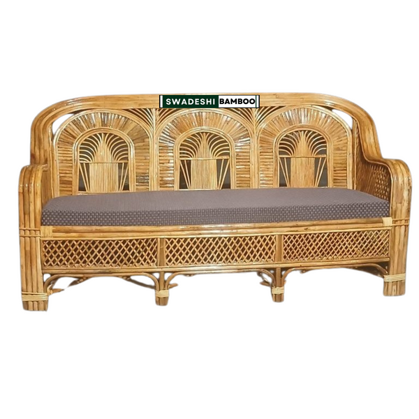 3-Seater Sofa Couch for Home, Living Room, Garden, Office with Cushion (Rajdarbar Design)