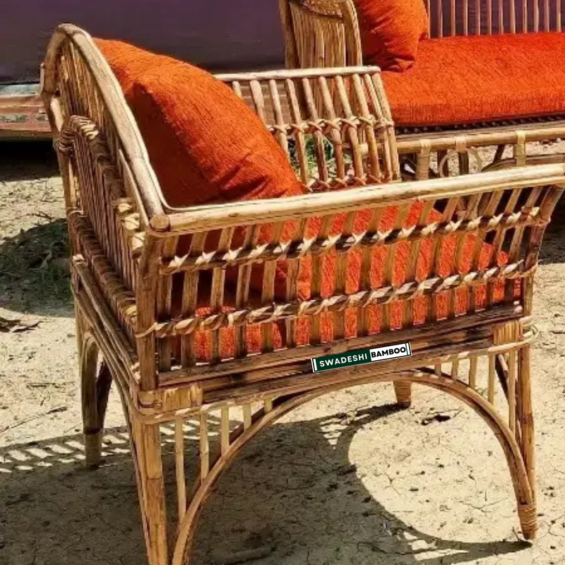 Bamboo Cane Sofa Set for Home, Living Room, Office, Outdoor, Indoor