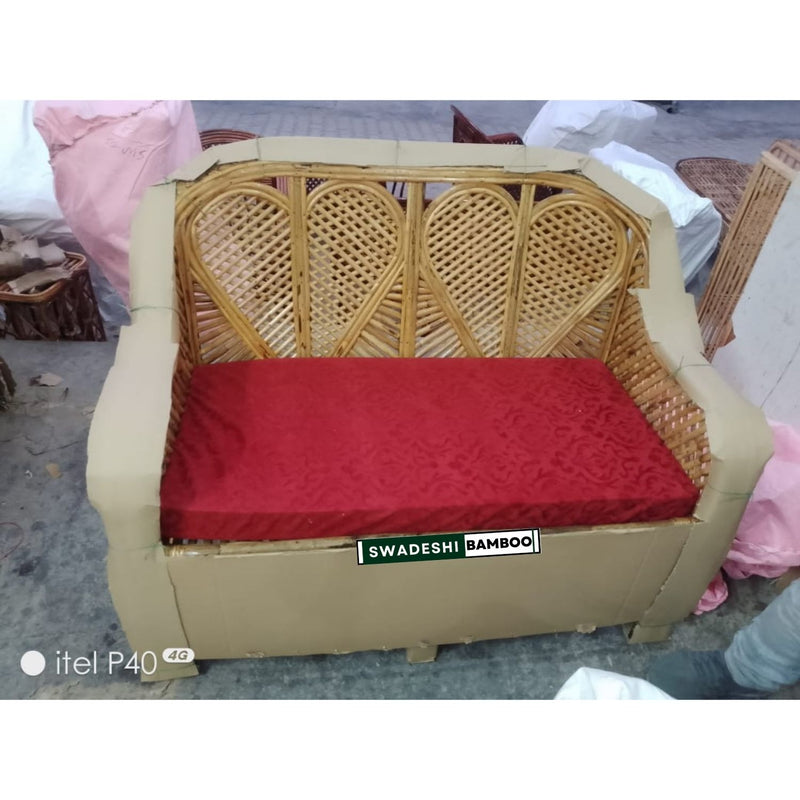 Handmade Cane Rattan Bamboo 5 Seater Designer Sofa Set with table For Home, Office and Garden