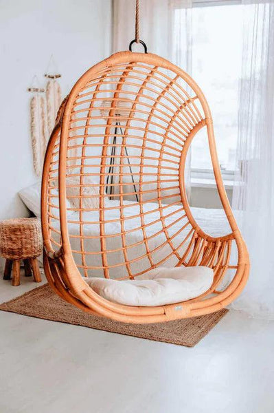 Bamboo Single seater Adult Swing I Rattan Cane Swing Chair Jhula - swadeshibamboo