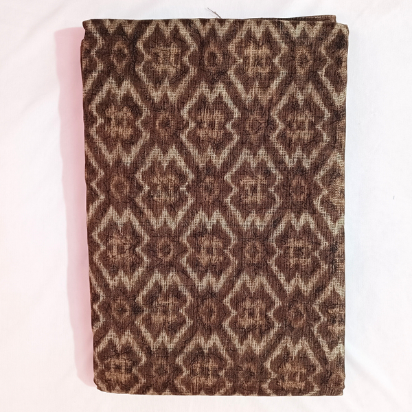 Women's Brown Khadi  Saree With Blouse Piece