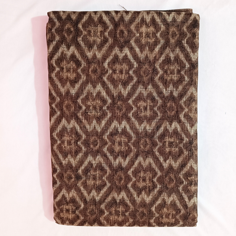 Women's Brown Khadi  Saree With Blouse Piece