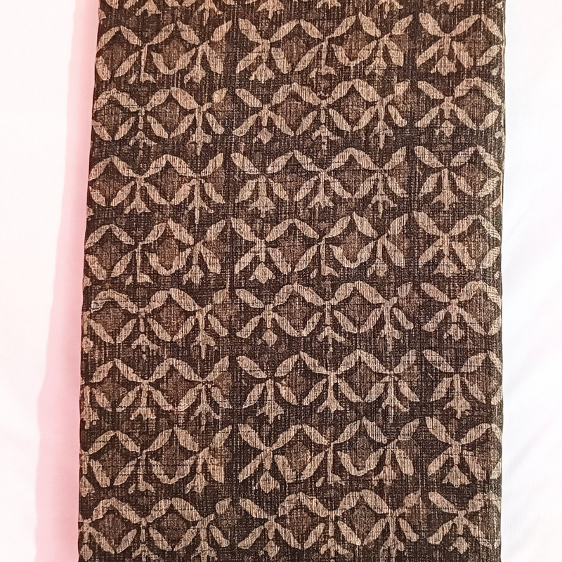 Bamboo Women's khadi Saree With Blouse Piece (Brown)