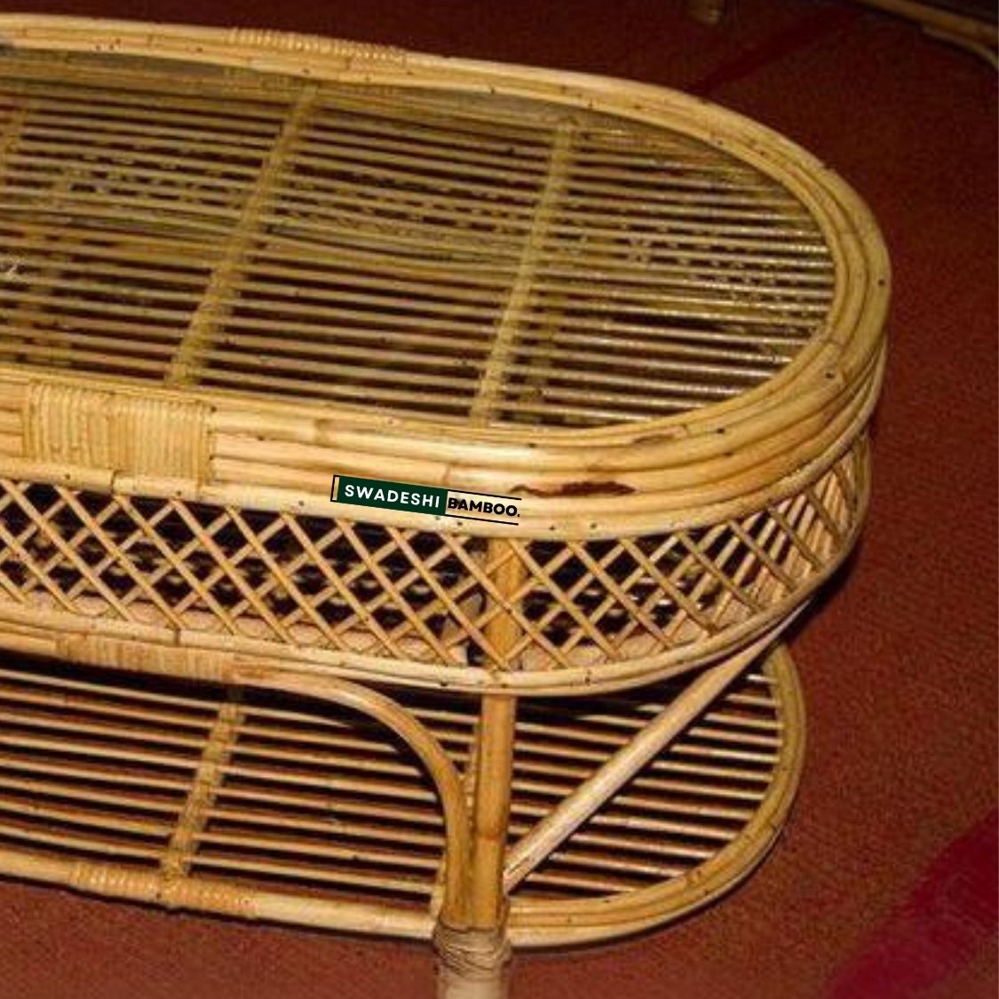 Cane Wicker Bamboo Center Table | Tea, Coffee Table for Home, Balcony, Office, Room, Garden, and Balcony