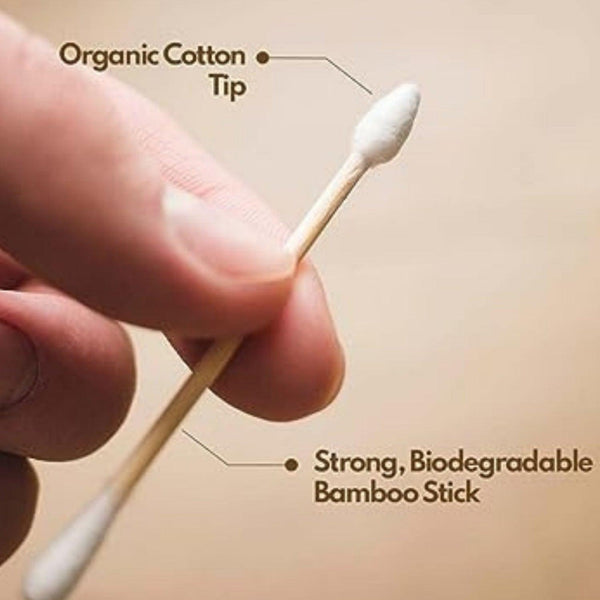 Bamboo Cotton Swabs | 150 Swabs - 75 Sticks | Soft and Gentle Earbuds - swadeshibamboo