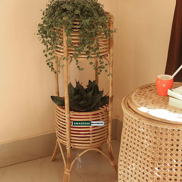 Bamboo Planter Stand for home garden, Balcony, Living, and office 32*11 Inch