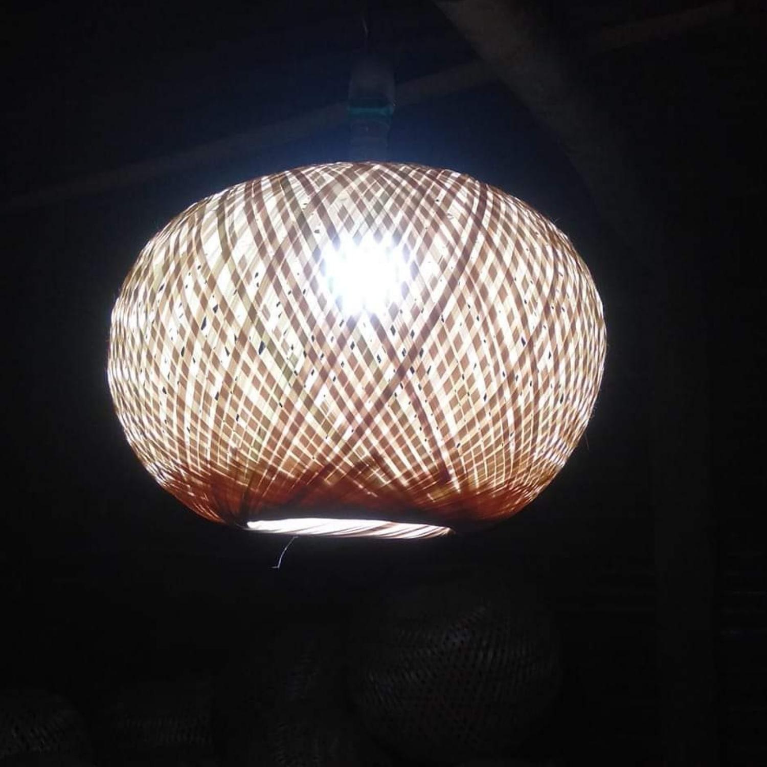 Bamboo Hanging Lamp Shade | Round Shaped | Set of 2 - swadeshibamboo