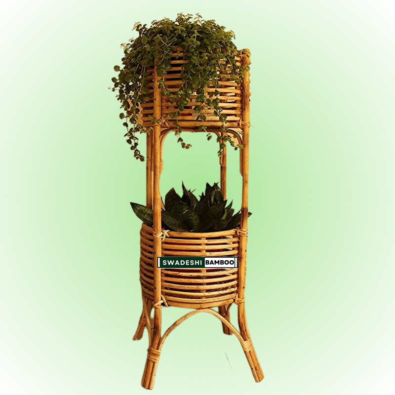 Bamboo Planter Stand for home garden, Balcony, Living, and office 32*11 Inch