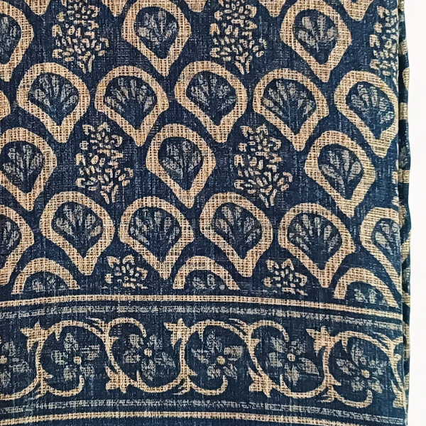 Women's Khadi Silk Printed Saree With Blouse Piece (Blue)