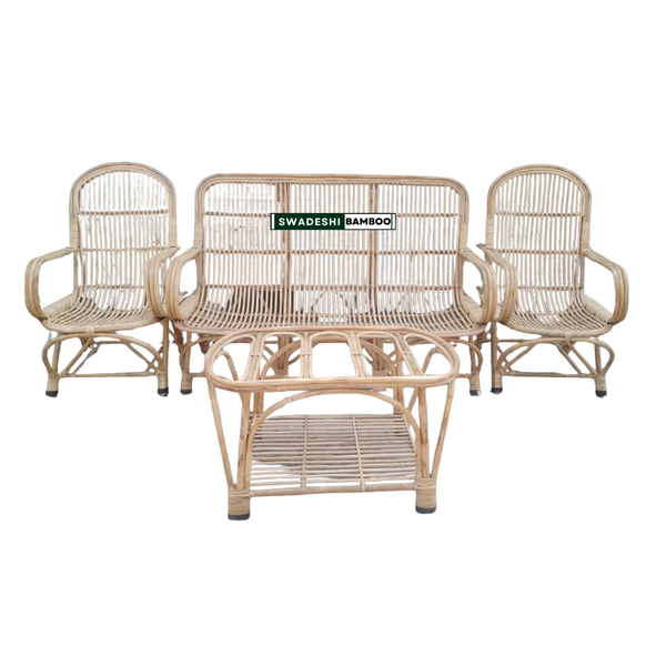 Bamboo 5 Seater Designer Sofa Set with Table For Home, Living Room & Garden