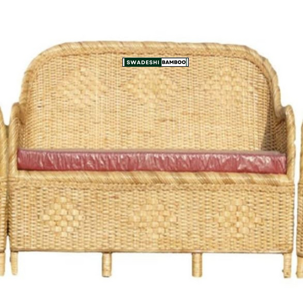 Bamboo Cane Three Seater Sofa, Sofa Couch for Home, Living Room, Garden, Office, Resort, Hotels