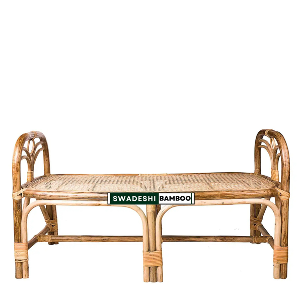 Vintage Bamboo Cane Bench