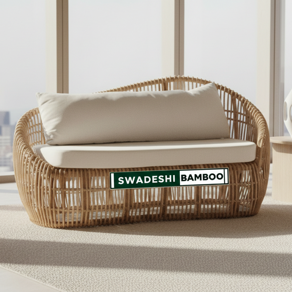 bamboo 3 seater couch