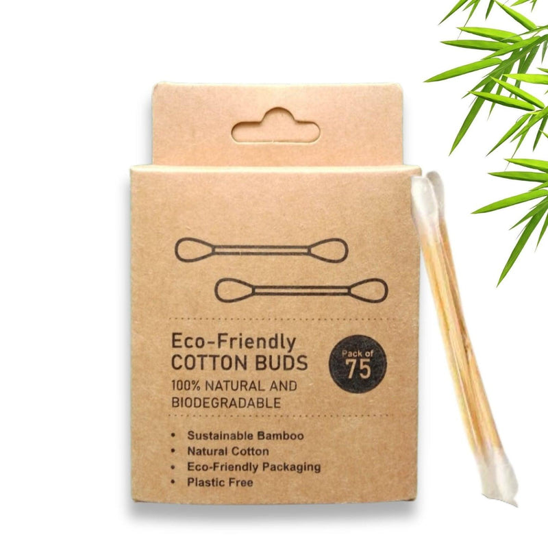 Bamboo Cotton Swabs | 150 Swabs - 75 Sticks | Soft and Gentle Earbuds - swadeshibamboo