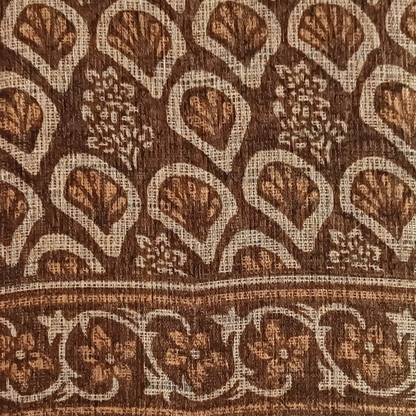 Women's Khadi Saree With Blouse Piece (Brown)