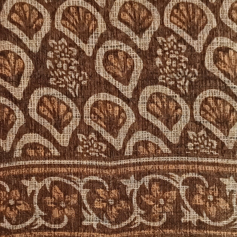 Women's Khadi Saree With Blouse Piece (Brown)