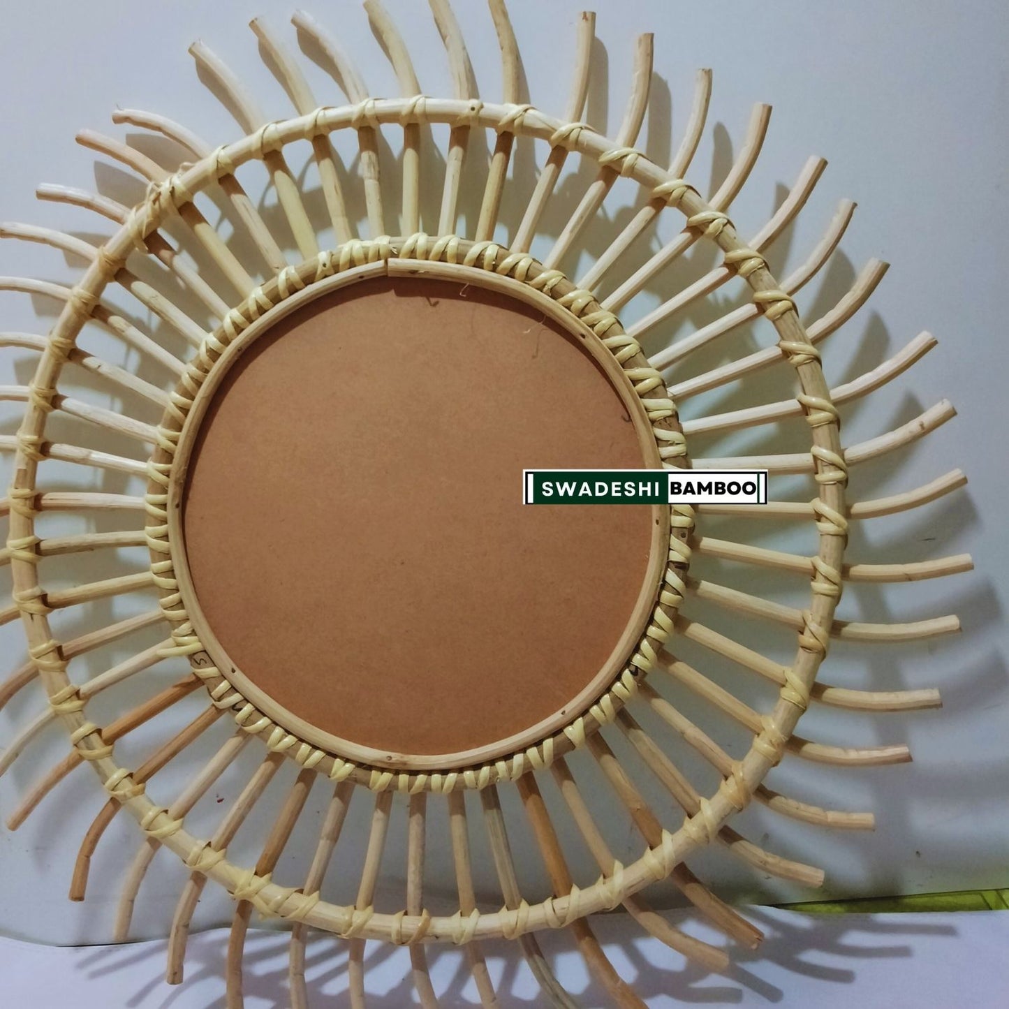 Bamboo Cane Home Decor Rattan Mirror(Sunburst)