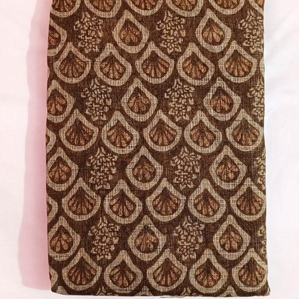 Women's Khadi Saree With Blouse Piece (Brown)