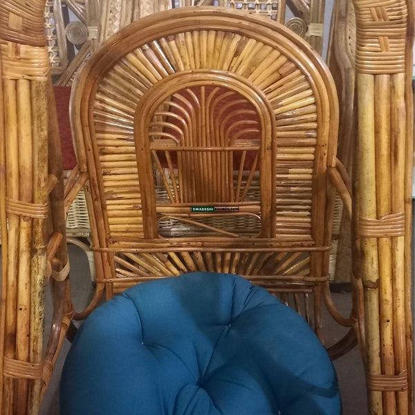 Swadeshi Bamboo Cane Swing Jhula | Single Seater Cane Wood Swing Chair | Indoor and Outdoor swing | Rattan Cane Jhula for Balcony, Patio, Garden, Hotel - swadeshibamboo