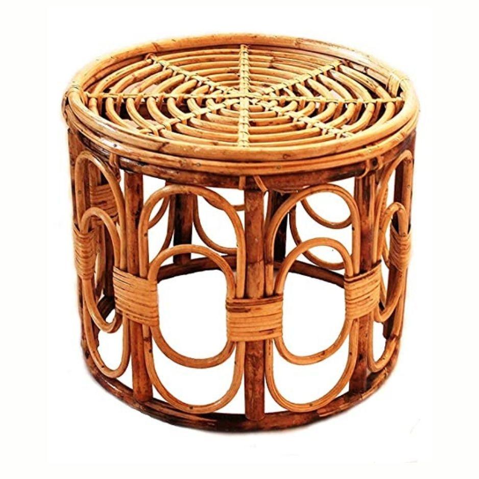 Swadeshi Bamboo Cane Rattan Arm Designer Heena Chair for Home, Office, Restaurant, Hotel, Garden & Balcony (Set of 2 chair with table) - swadeshibamboo