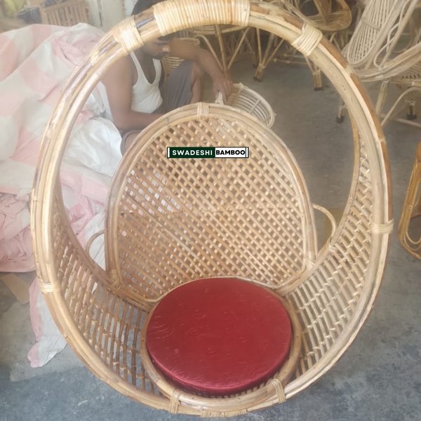 Indoor and Outdoor swing Bamboo Cane Jhula for Balcony, Patio, Garden, Restaurant | Size- Large