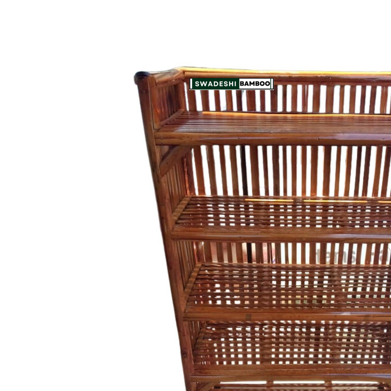 6-Tier Bamboo Wooden Bookshelf | Home Decor Storage Organizer for Room, Office Files |