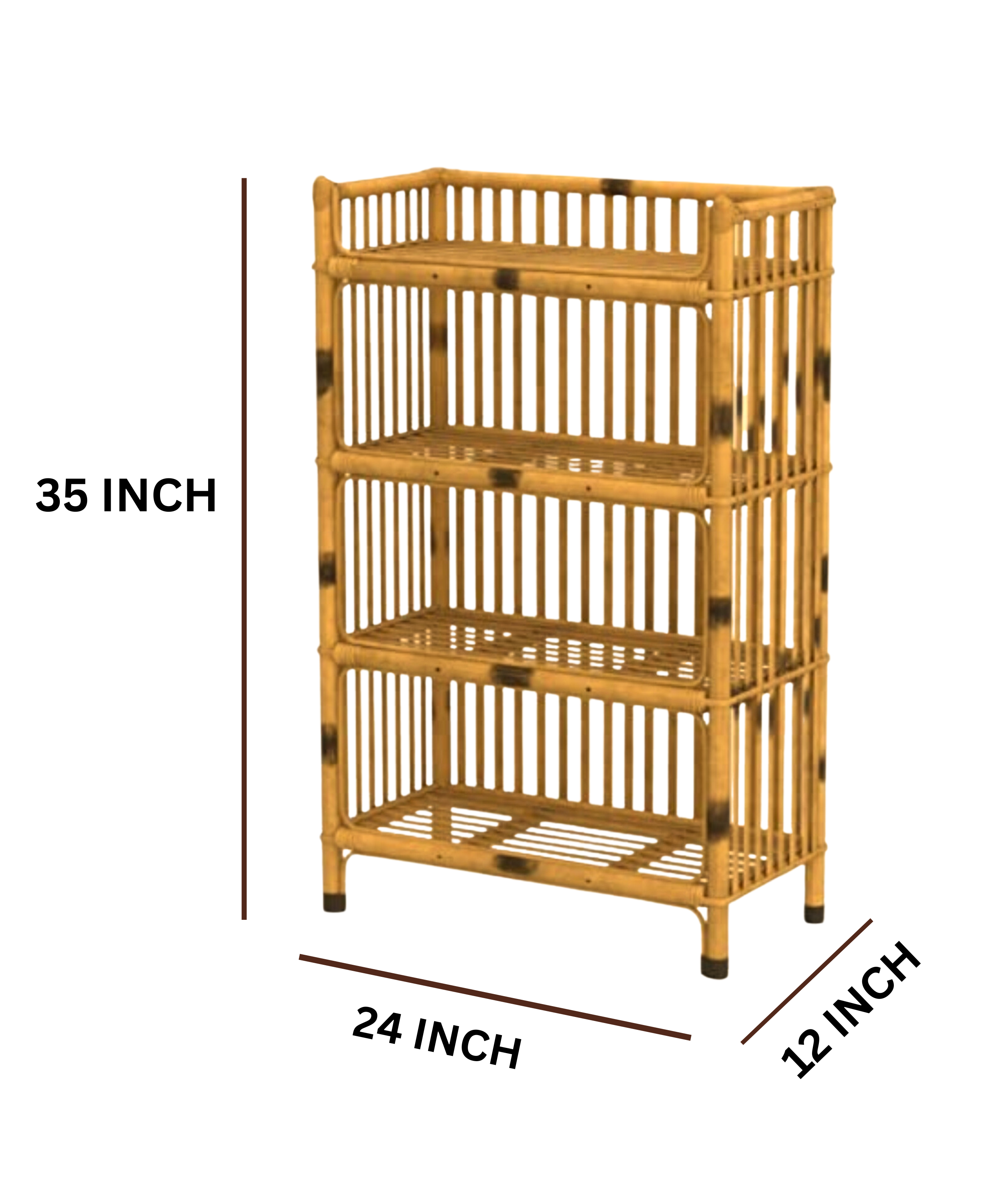 Bamboo Desiner Rack Strong Shoe Rack 4-Tier Shelf Stand Utility Rack Bookshelf Rack for Office