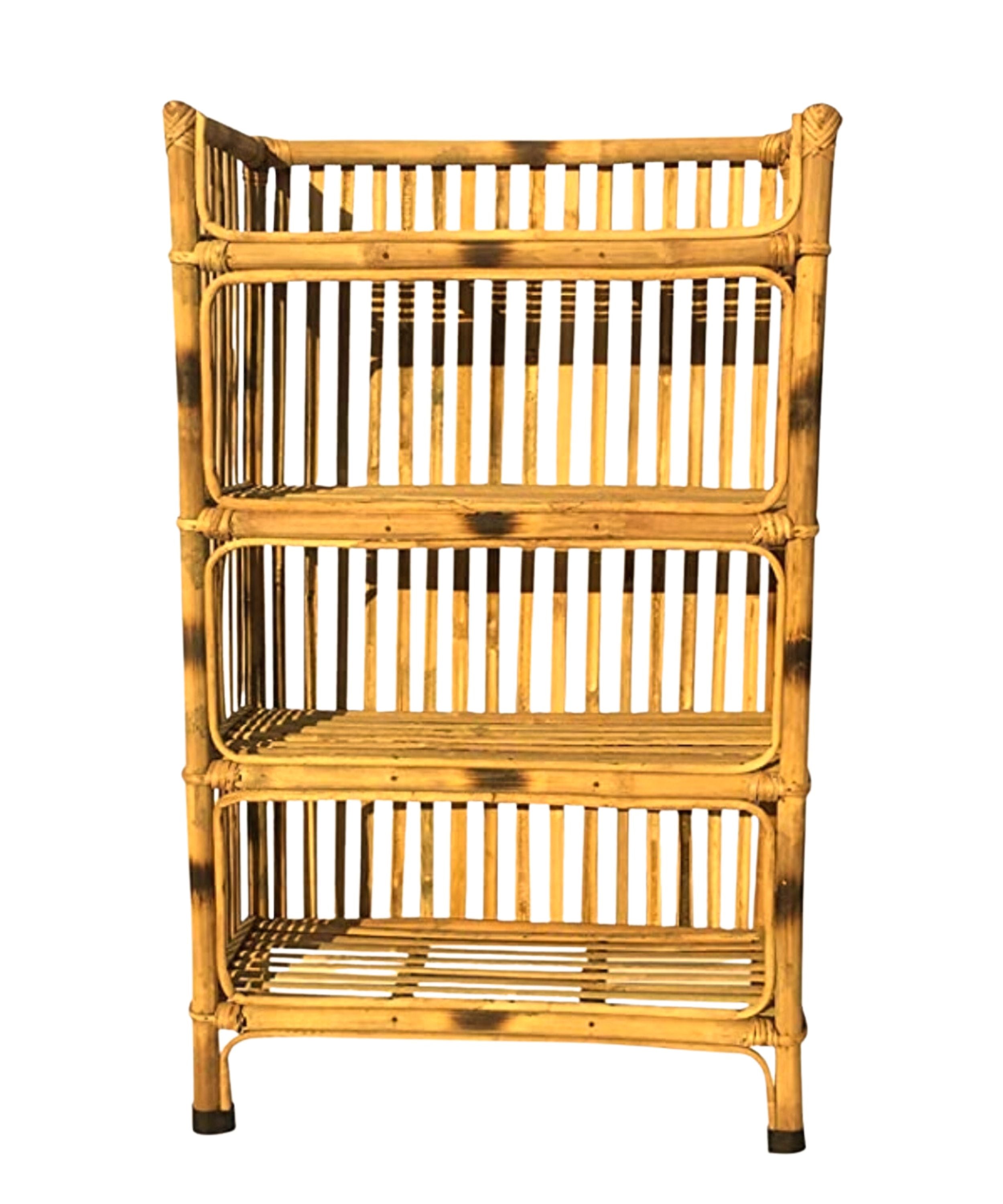 Bamboo Desiner Rack Strong Shoe Rack 4-Tier Shelf Stand Utility Rack Bookshelf Rack for Office