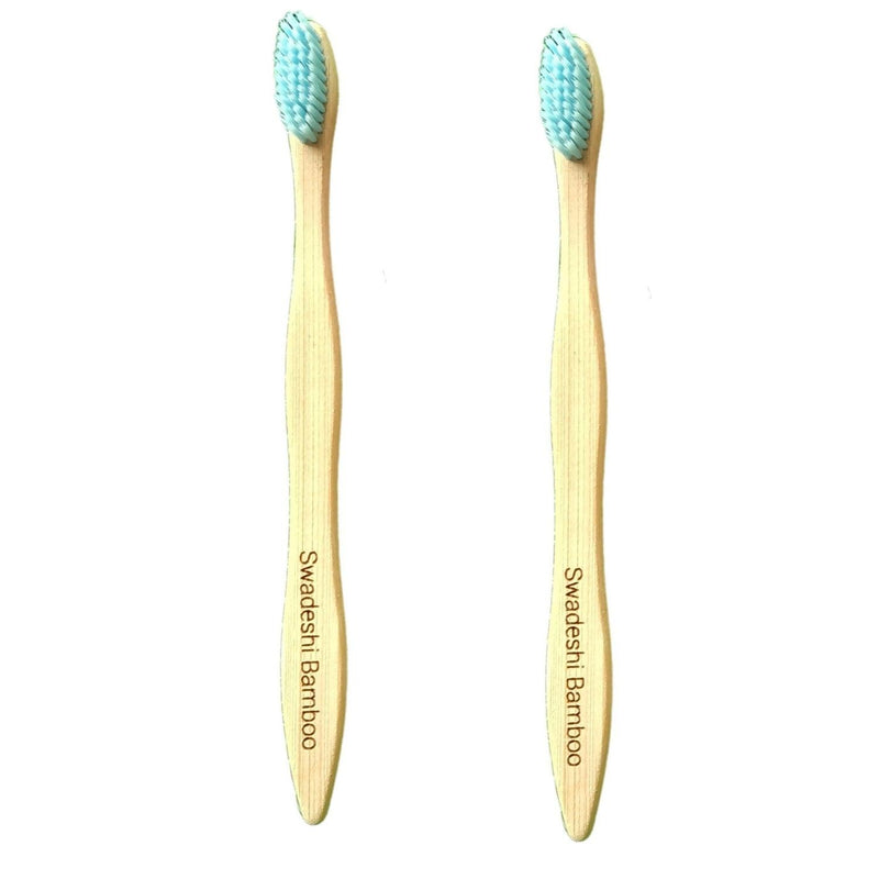 Wooden Bamboo Toothbrush | Pack of 2 | Ultra-Soft Bristles | BPA Free | Biodegradable and Compostable - swadeshibamboo