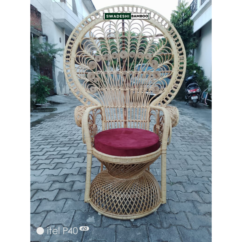 Vintage Peacock Chair for Living Room | Big Size Decor Arm Chair for Resorts, Hotels and Gardens | Wing Chair for Rooms, Bed Room | Single Seater Sofa |Luxury Rest Chair