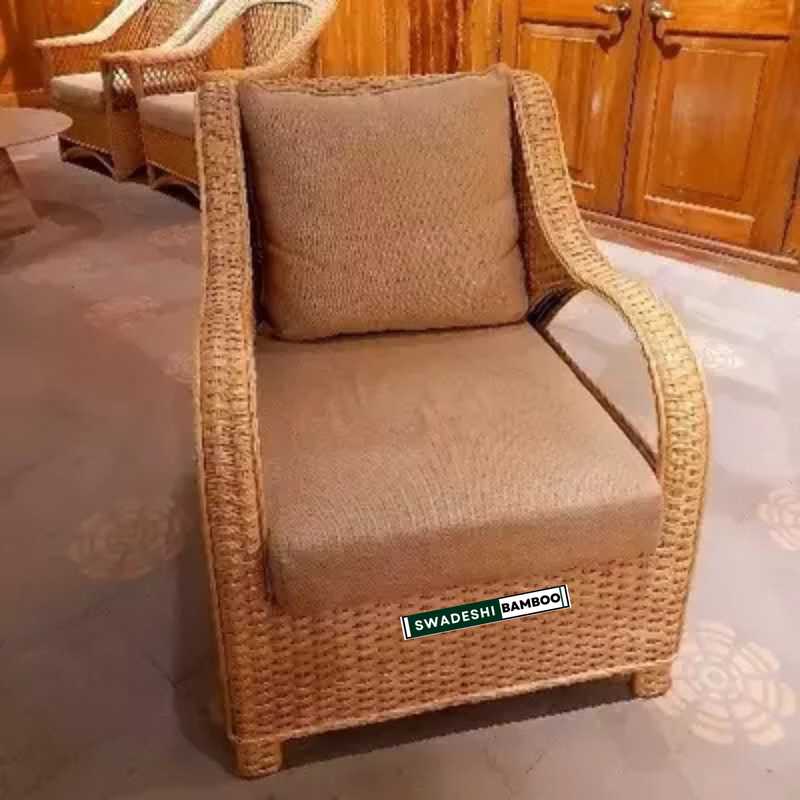 Bamboo Cane 5 Seater Sofa Set With Table