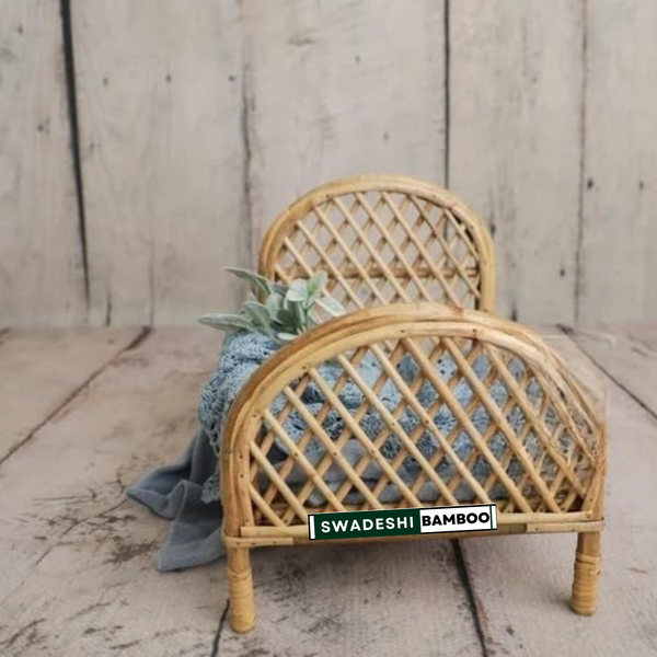Newborn Bed Photography Prop, Cane Bamboo Doll Bed, Infant Girl Photography Props, Baby Girl Bed
