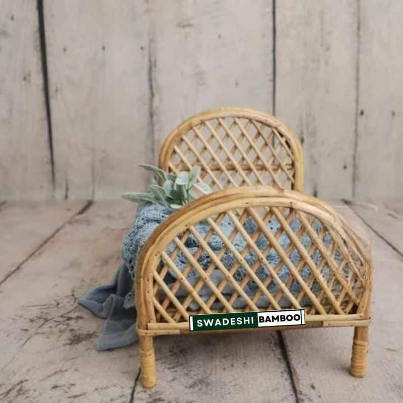 Newborn Bed Photography Prop, Cane Bamboo Doll Bed, Infant Girl Photography Props, Baby Girl Bed