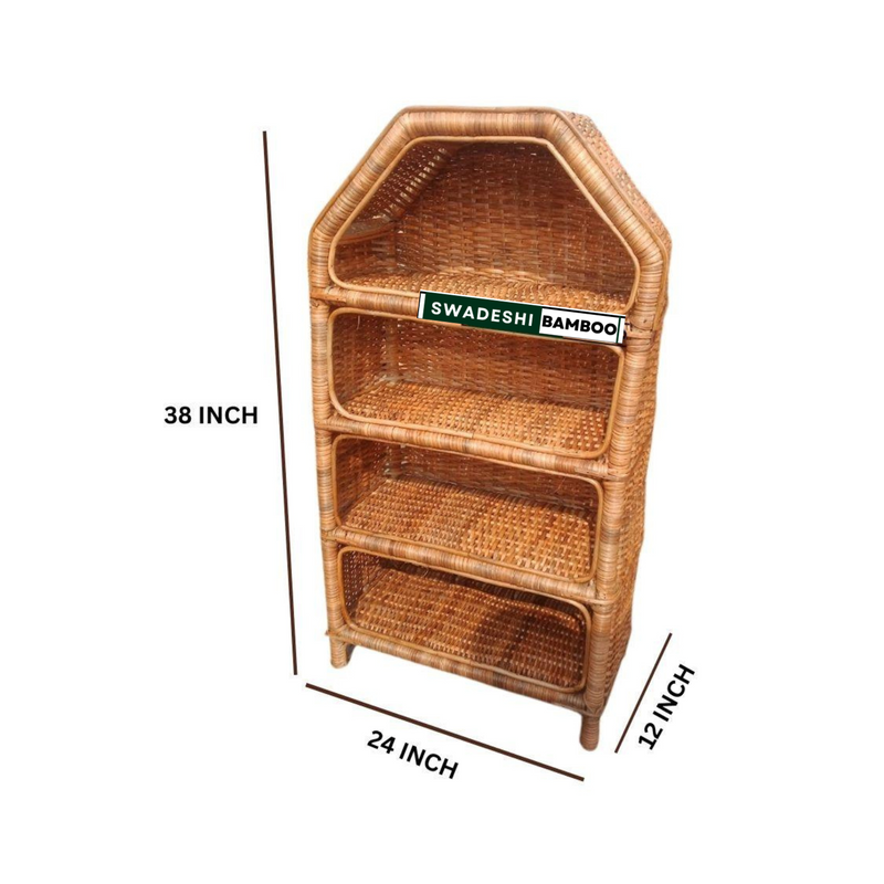 4 Shelves Cane Multipurpose Rack 